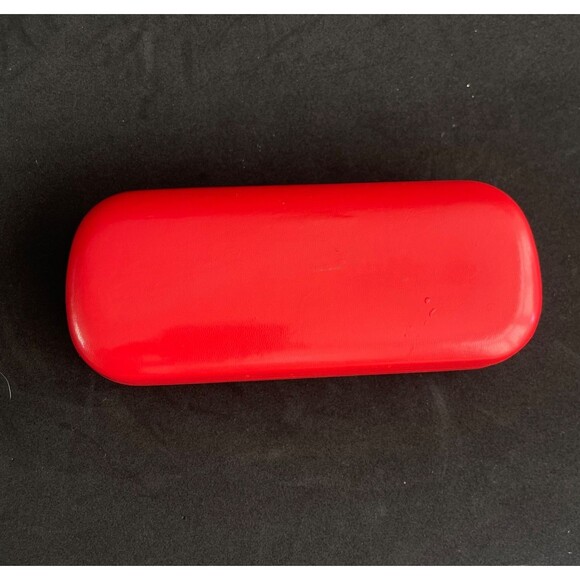 Valentino Cherry Red Eyeglasses Hard Eyeglass Case Leather Clamshell 6\